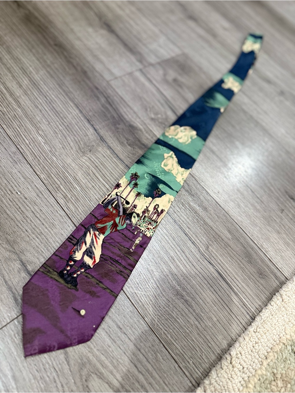 Michael Jordan Silk Golf Scenic Print Men's Neck Tie
